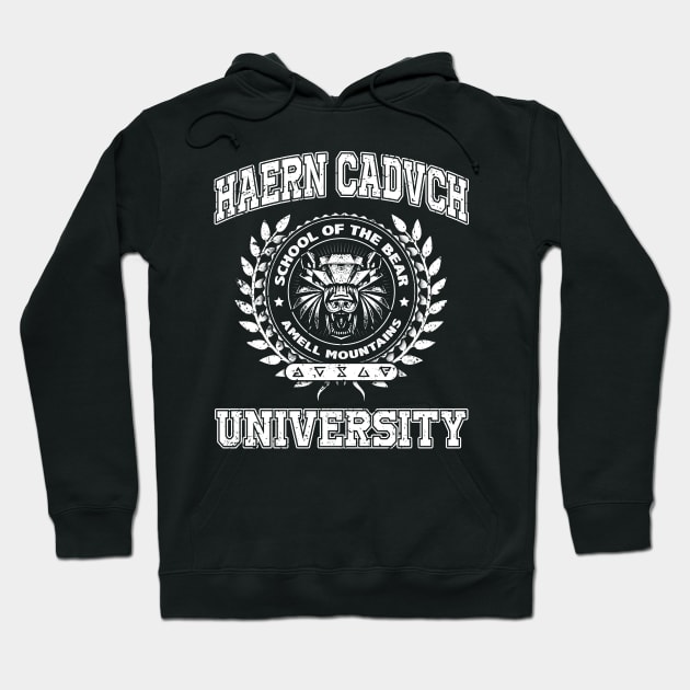 Haern Cadvch University Bear School Hoodie by Designwolf